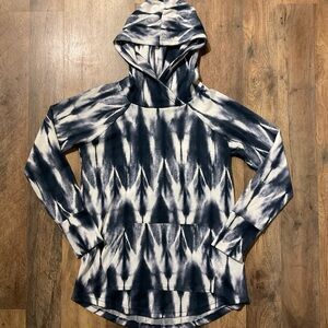 Lularoe women’s Amber Lightweight Blue and White Tie Dye Hoody  Size Sma…
